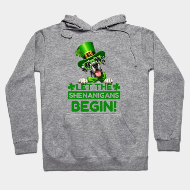 Let the Shenanigans Begin Great Dane Hoodie by Tee Li’s